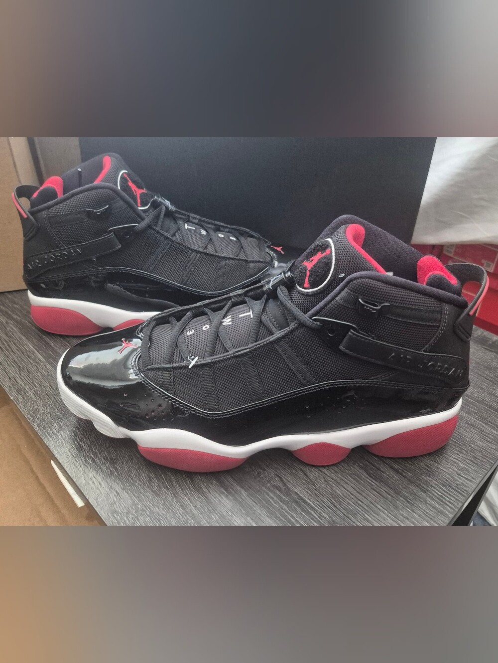 Jordan Men's Black and Red Basketball Sneakers